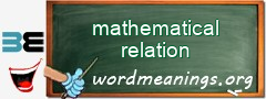 WordMeaning blackboard for mathematical relation
